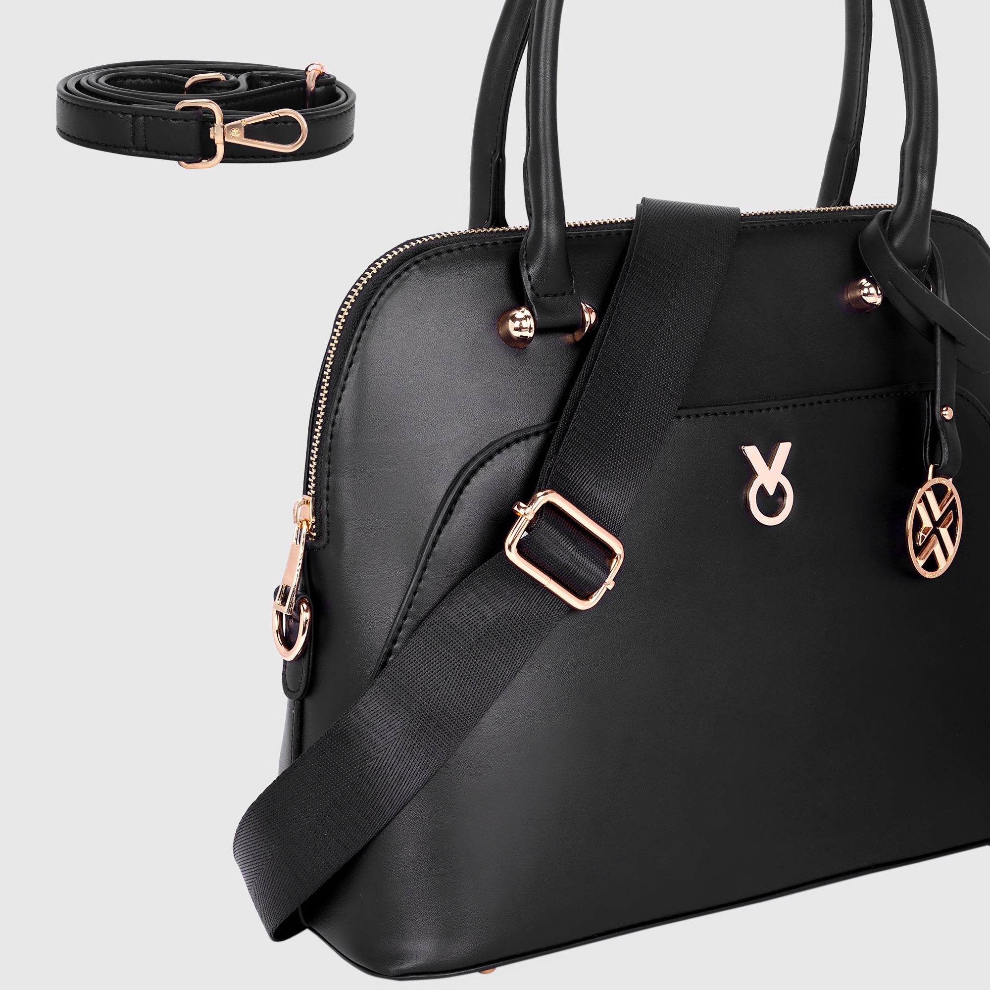 CLASSIC BLACK SATCHEL BAG