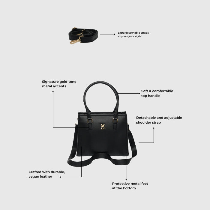 CLASSIC BLACK TOTE BAG - MEDIUM